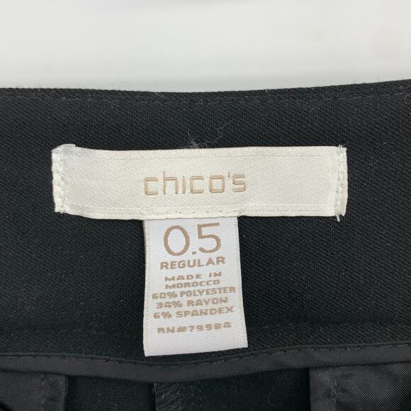 Chicos Straight Leg Dress Pants Womens Size 0.5 US Small Regular Black - Picture 5 of 5